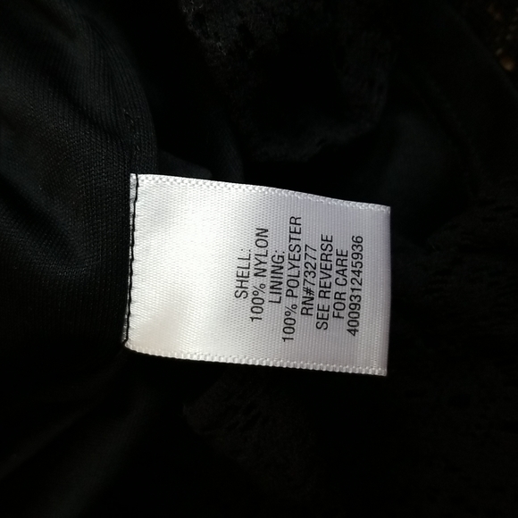 (L) APT.9 Black Crochet Midi Half Sleeve Dress 100% Nylon Shell - Picture 8 of 10